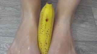 Squashing bananas with my ugly feet