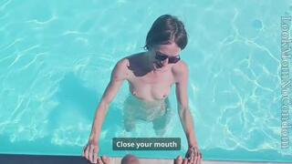 POV Pissing on Freya in the pool