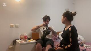 Face farting and smoke blowing directly into his facemaskk