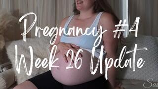 Pregnancy #4 Week 26 Update - A candid pregnancy scene featuring Pregnant Belly, Belly Fetish, Breeding Kink, & Growing Belly ft MILF Sassypantz