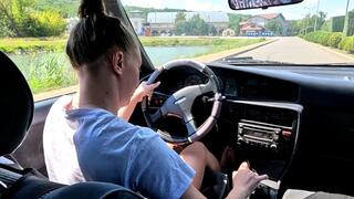 Emma tests the car's durability with her terrible driving