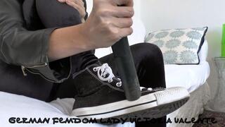 Vacuum dusty sneakers and then cum on them! POV, JOI, Lady Victoria Valente