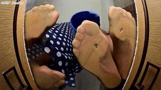 GIGANTIC MILF s! Trapped under Moody & Domi giant PANTYHOSE FEET! GIANTESS CRUSH!! - MP4