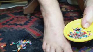 Giantess Foot Play: 100 Tiny People in Her Toe-Held Dish | Sensual Teasing & Foot Control