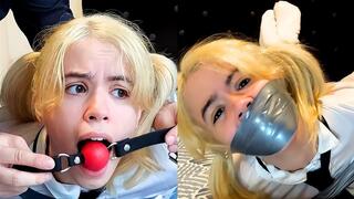 Bound for Her F Grade?! Schoolgirl Nani Gets Ballgagged, STUFFED and Tape-SEALED!