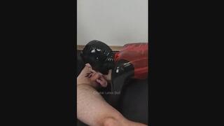 Crystal latex doll wearing a transparent red dress and have some hard times