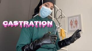 POV CASTRATION IN BLACK LATEX GLOVES ROLEPLAY