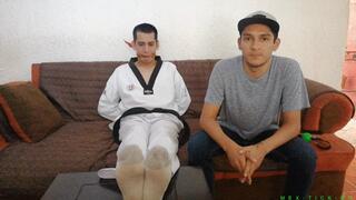 Tough Karate Fighter Gets Ballgagged & Tickled After Losing Match + Foot Worship