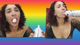 Whipped Milk Cream in the Body