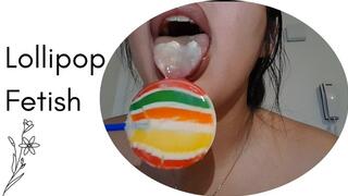 Having my sweet lollipop with oatmeal and yogurt for breakfast