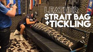 Leather Strait Bag + Tickling (1080p) Gay Bondage - Gay Domination - Leathet - Tickle - Foot Domination - BDSM