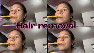 Removing the hair from my mustache