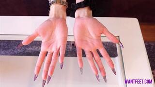 Jasmine's Long Finger Nails - Hand Fetish - HD MP4