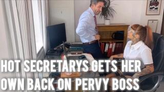 Hot secretary gets her Own back on pervy boss