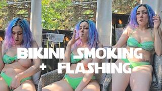 BIKINI SMOKING AND FLASHING