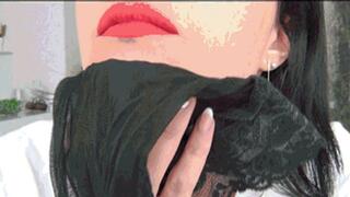 I smotther myself with black pantyhose 2c