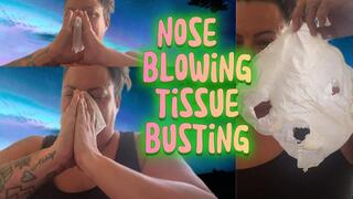Candid Nose Trumpet Fun! Malory Explores Loud Nasal Blows & Tissue Destruction – No Makeup, All Play! Nasal Taboo - Snotty Morning Goddess