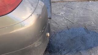 Hard punishment for the engine, outside view