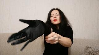 satin long gloves