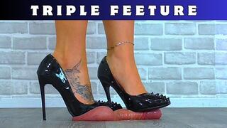 Triple Feeture 7 - Crushing Your Cock & Balls Under My Stiletto Heels - Bug Cam ( CBT Trample Trampling Crushing Crush Standing Ballbusting Shoe Foot Feet Heel Heels Stiletto Domination Fetish)