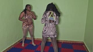 Real Catfight with dresses white panties and pantyhose