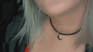 Smoking cork tips in red lingerie & silk robe