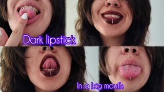 Dark lipstick in a big mouth - Lipstick Fetish - Lips Fetish