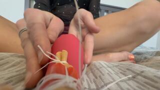 Upskirt peaking ex boyfriend gets shrunk by Giantess and tied to dildo gets lost inside then fucked endo camera 4K