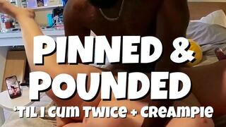 Pinned & Pounded: BBW Blowjob & Hard Missionary Creampie