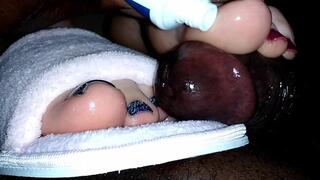 White Slippers Double Footjob