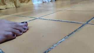 She places her little lover under her feet and crushes him (3)