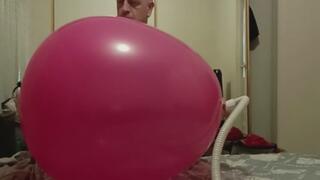 Riding a 36 inch balloon to pop on my pump
