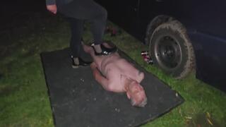 2th Extrem Trample and Cock Crush Session with Marys Rubber and Winter Boots