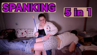 5-in-1 Slave Spanking Compilation
