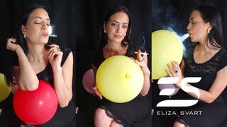 Smoking and popping balloons with my cig
