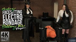 Smoking Facesitting Electro and Prison Bondage in Solitary box - 4K | Mistress Karino, Dominatrix Dinah