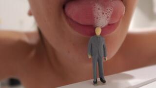 My Giantess Stepsister sucked me like a piece of candy because I was so tiny and then he put me in his pussy and masturbated