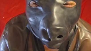 Peppas first latex handjob with cumshot