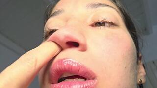 Nostrils Close up and Nose Pinching