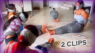 Spin the Bottle Bondage Game – Sock Gags, Tape Ties & Mummification (Vol. 1–2) (Full HD 1080p)