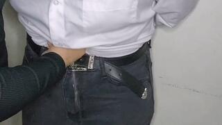 Belly punching in blouse