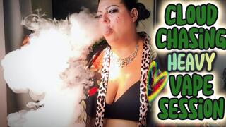 Goddess Malory's Glamorous Morning Vape Session: Cloud Chasing & Playful Heavy Smoke Session - Making Huge Clouds in the Sunlight