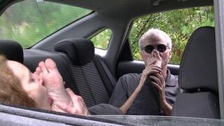 Foot love in car with Roxie (HD)
