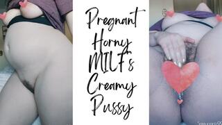 Pregnant Horny MILF's Creamy Pussy - A pregnant masturbation scene featuring Hairy Bush, Nipple Sucking, Pussy Fingering & Asshole Fingering ft MILF Sassypantz