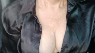Her large breasts bouncing every time this goddess pumps the pedals of her car (Cc)