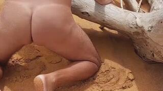 Ladysilva showing off her tanned butt with a very sexy tan line on the beach