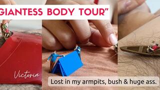 Giantess body tour| Lost in my bush, armpits and huge ass