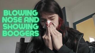 Blowing my nose during the day and before bed showing boogers