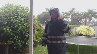Rainwear Getting Wet in the Pouring Rai
