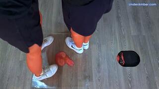 201. Goddess Amber & Miss Lucy - Pressing Your Face, Cock & Balls Flat Under Plexiglass & Our Nike Jordans - Sky Cam - Trample Trampling CBT Ballbusting Facebusting Crushing Crush Shoes Foot Feet Trainers Trainer Fetish